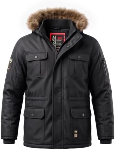 Crosshatch Mens Heavy Weight Fur Hood 'Parked' Parka Padded Water...