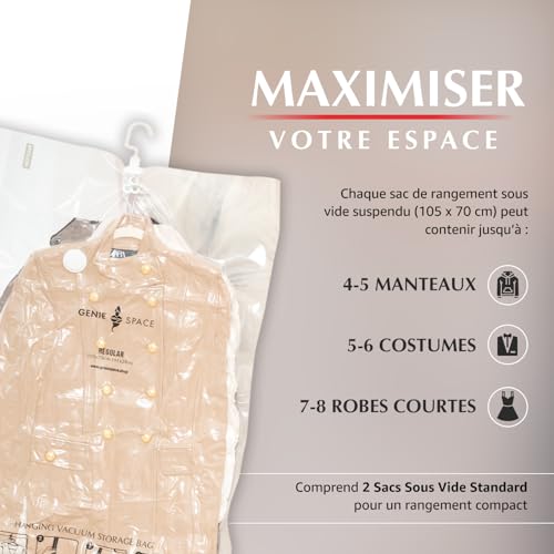 Sacs sous vide à suspendre anti-odeur pour protéger robes et costumes - 3