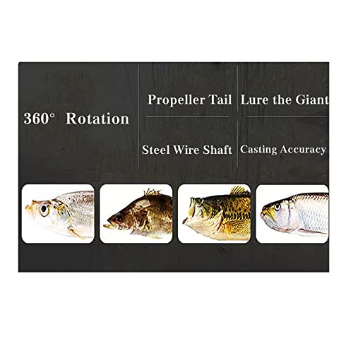 Topwater Fishing Lures With Bkk Hooks, Plopper Fishing Lure For Bass Catfish Pike Perch, Floating Bass Bait With Propeller Tail, Top Water Plopper Lures Freshwater Or Saltwater (A1-11G/9Cm(G-P-R)) #TOP6