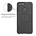 LiuShan Huawei P Smart case, Shockproof Heavy Duty Combo Hybrid Rugged Dual Layer Grip with Kickstand for Huawei P Smart 2018 (Not fit P Smart 2019) Smartphone (with 4in1 Packaged),Black