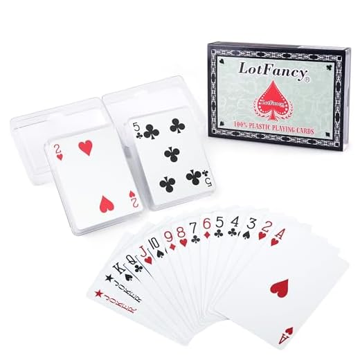 LotFancy Playing Cards, 100% Plastic, Waterproof - 2 Decks of Cards with Plastic Cases, Poker Size Standard Index, for Magic Props, Pool Beach Water Card Games