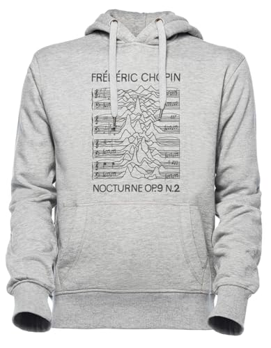 Sweat à capuche gris homme et femme Luxogo Chopin hoodie unisexe confortable avec poche