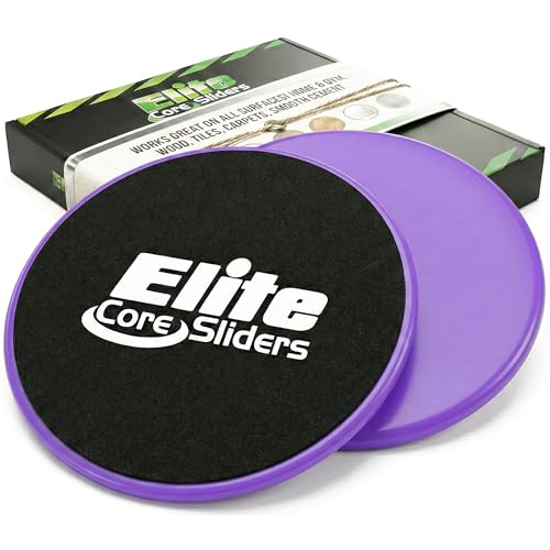 Elite Sportz Core Sliders For Working Out | Dual Sided Home Core Workout Equipment For Carpet & Hardwood Floors | Gliders for Exercising - Travel Workout Equipment For Athlete - Fitness Sliders