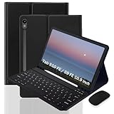 Keyboard Case for Samsung Galaxy Tab S10 Lite / S10 FE / S9 FE / S9 10.9-11 inch, Slim Protective Case, Mouse and Detachable Keyboard (Black)