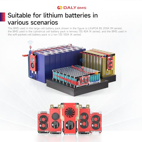 DALY BMS 8S 24V 100A Smart BMS with WiFi Bluetooth Module LifePO4 Lithium Battery Protection Card Supports Can RS485 for Trolling Motor, Camper - Image 5