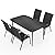 JEAREY Patio Dining Table Sets 5-Piece, Outdoor Dining Furniture Set Table and 4 Chairs, All Weather Dining Set for Lawn, Garden, Backyard, Poolside, Black