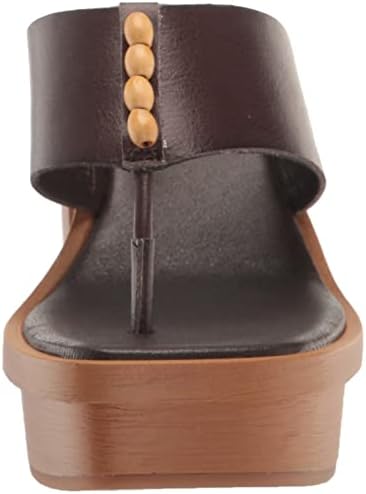 Lucky Brand Women's Mandelina Platform Thong Sandal Heeled, Chocolate, 8.5 | Image 1