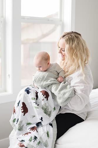 SARANONI Muslin Baby Blanket | Breathable, Ultra-Soft Muslin Quilt | Perfect Receiving Blankets for Boys & Girls | Yosemite - 4-Layer - Thumbnail 7