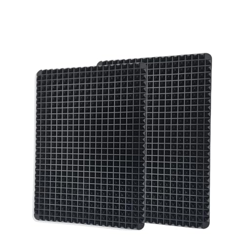 シリコン製大型ノンスティックピラミッドクッキングマット。ベーキング、電子レンジ、ペストリーに最適。お手入れ簡単、耐久性に優れています。(Black 2PCS)