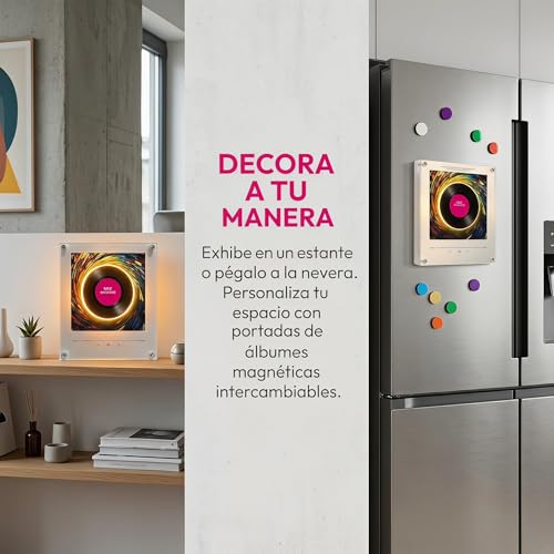 Reproductor musical NFC para nevera con discos vinilo premium 6