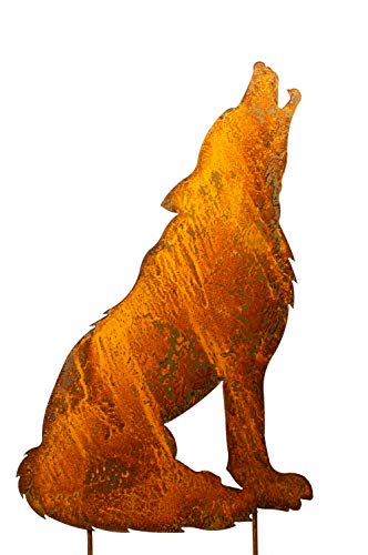 Blümelhuber Gartenstecker Rost Heulender Wolf - Edelrost Deko Wolf...