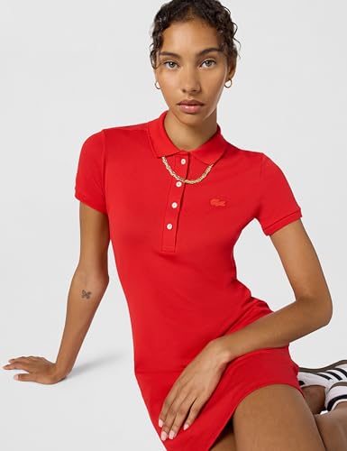 Image of Lacoste Women's Slim Fit Stretch Petit Pique Polo Dress