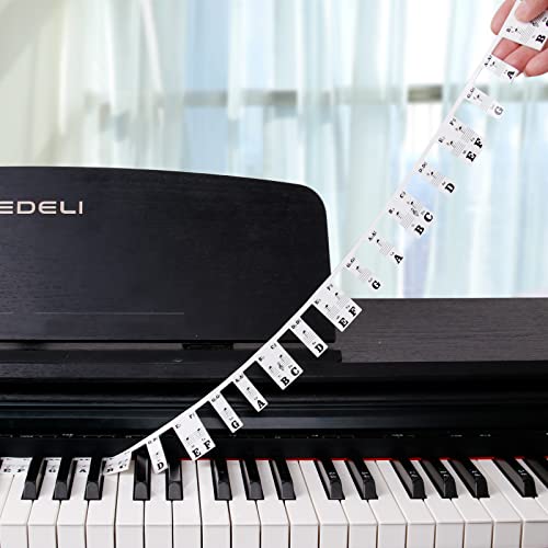 Piano Stickers,Silicone Piano Keyboard Stickers For Beginners, Removable Piano Keyboard Note Labels For Kinds Learning, Full Size Keyboard 88 Keys Reusable Instantly Double Staff Display #TOP1