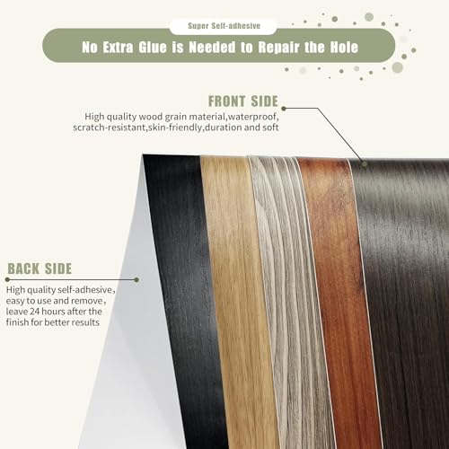 Image of Black Colour Wood Border Wallpaper Peel and Stick Wooden Contact Paper for Countertops Border, Wall Corners Stickers and Wall Decor Waterproof Self Adhesive 6x120 Inch