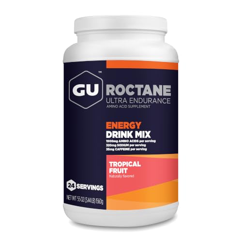 GU Energy Roctane Energy &amp; Hydration Drink Mix, Tropical Fruit, 24 Servings