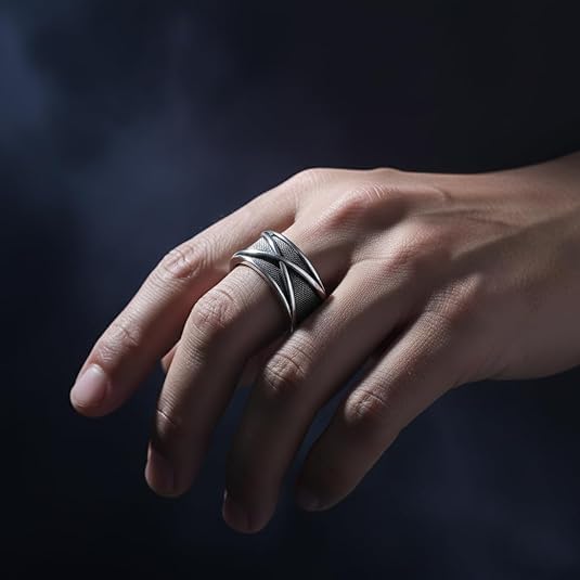 Image of figurine Anime Ring, Black Ring for Cosplay Events, Anime Rings for Everyday Wear and Special Occasions, Anime Inspired Design with Storage Bag