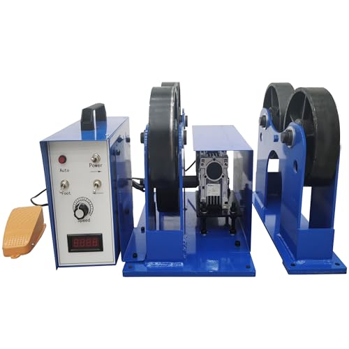 HQHAOTWU Welding Turning Roll Iron Wheel Turning Rolls Linkage Roller Rotary Welding Positioner Digital Welding Equipment Tank Welding Holder 110V with 1000KG Capacity for Pipeline Welding