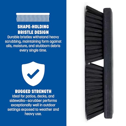 Image of SPARTA Plastic Floor Scrub Brush, Brush Head Only, Deck Brush with ACME Standard Thread Fitting for Deck, Industrial Kitchens, and Hospitals, 10 Inches, Blue, (Pack of 6)