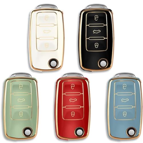 Funda para Llave de Coche antiimpactos de TPU Rojo para Volkswagen Sharan 7N 2