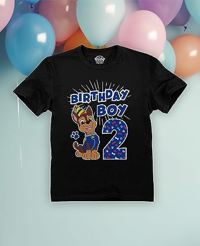 Chase Paw Patrol 2nd Birthday Shirt for Boys - Toddler Party T-Shirt Gift for 2 Year Old4