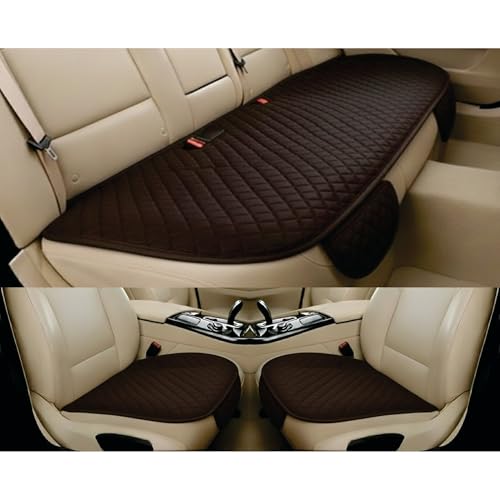 Image of AURAFRESH Car Seat Protector Cushions Cover, Airbag friendaly. (Brown, 3PC Front& Rear SEAT)