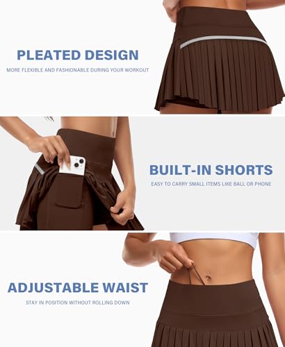 Image of JoyGirl Womens Pleated Tennis Skirt with Shorts High Waisted Golf Skort Mini Skirt Workout Skirt Athletic Skorts with Pockets
