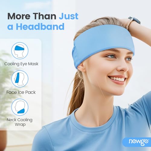 NEWGO Cooling Head, Migräne Kopfschmerz Linderungsband, beruhigende EIS-Kopfmaske zur Linderung von Kopfschmerzen