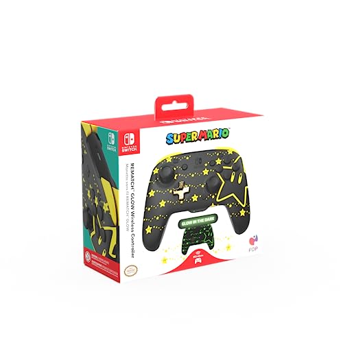 Pdp Rematch Enhanced Wireless Nintendo Switch Pro Controller - Rechargeable Battery Powered, Mario Super Star Glow In The Dark #TOP3