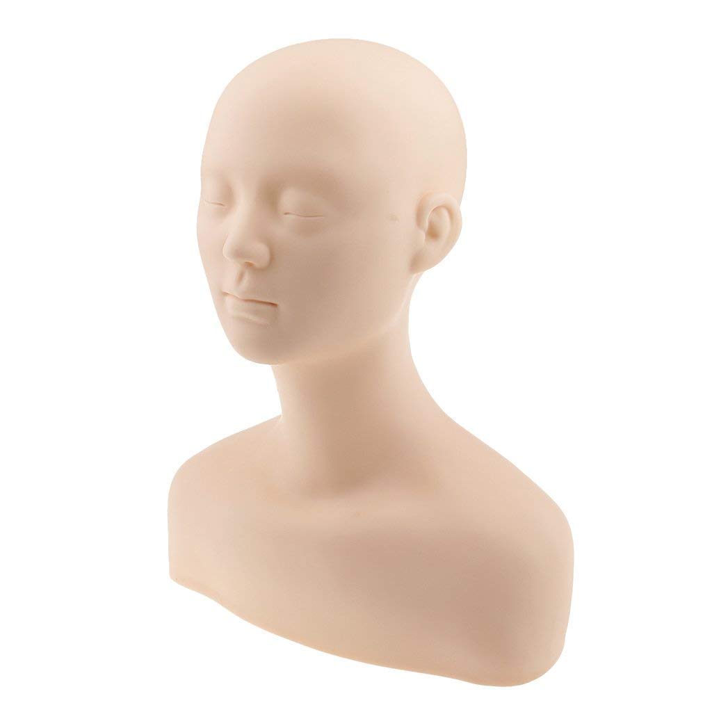 Silikon Mannequin Kopf Schaufensterpuppe Modellkopf Schminkkopf für Akupunktur Massage Training/Make Up