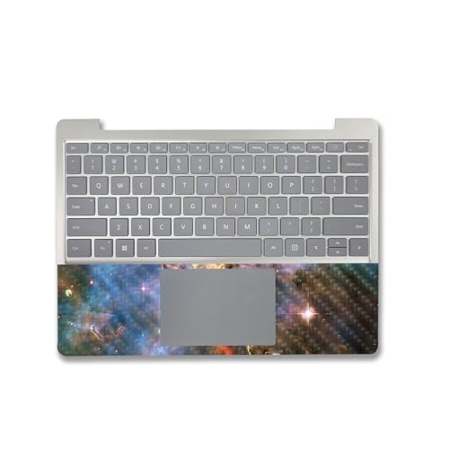 Image of MightySkins Carbon Fiber Skin Compatible with Microsoft Surface Laptop Go 3 (2023) Full Wrap Kit - Golden Nebula | Protective, Durable Textured Carbon Fiber Finish | Made in The USA