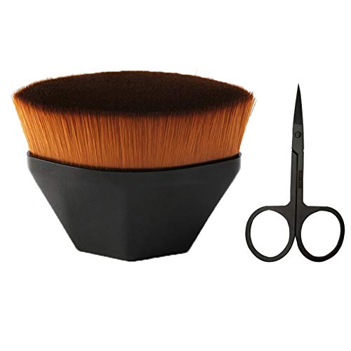 Foundation Brush, Makeup Brush, Body Makeup, Foundation Brush for Liquid Makeup for Blending Liquid Cream or Flawless Powder Cosmetics With Bonus Protective Case (Black)