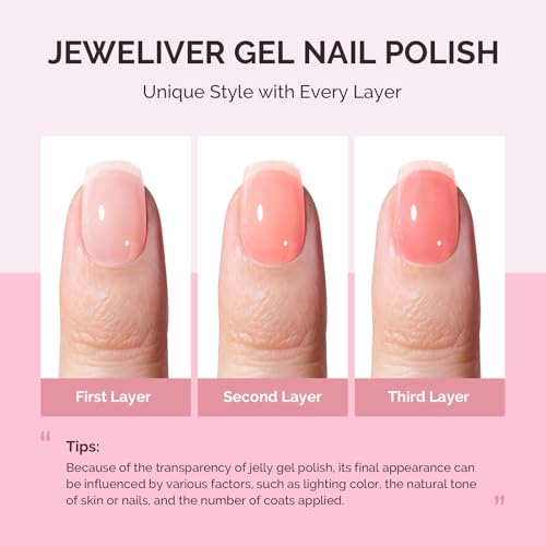 Image of MelodySusie Jeweliver Nude Gel Nail Polish, 0.5Fl.oz Milky Gel Polish Pastel Color Soak Off UV LED Light Cure Gift for Women Manicure Nail Art DIY at Home JM26