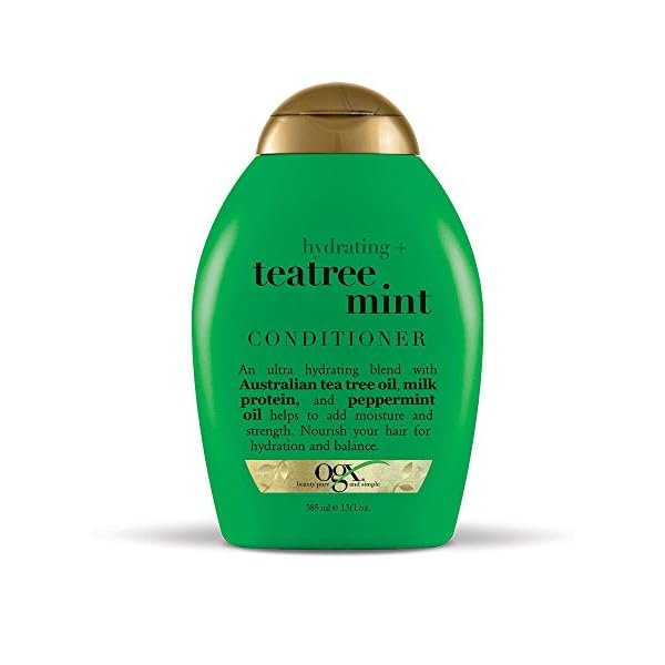 OGX-Hydrating-Tea-Tree-Mint-Conditioner-Nourishing-Invigorating-Scalp-Conditioner-with-Tea-Tree-Peppermint-Oil-Milk-Proteins-Paraben-Free-Sulfate-Free-Surfactants-13-fl-oz OGX Hydrating + Tea Tree Mint Conditioner, Nourishing & Invigorating Scalp Conditioner with Tea Tree & Peppermint Oil & Milk Proteins, Paraben-Free, Sulfate-Free Surfactants, 13 fl oz