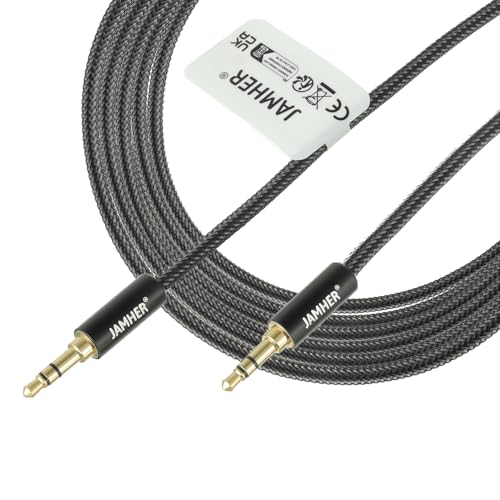 Cable auxiliar de nailon trenzado de 3.5 mm JAMHER con conectores estables de 8 metros