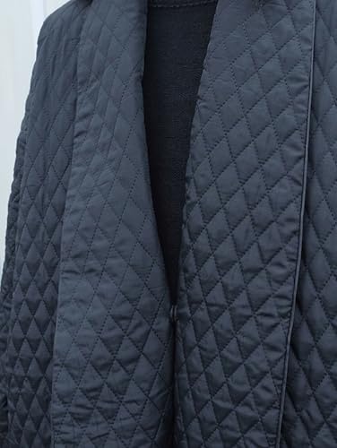 chouyatou Women's Winter Warm Trench Coat Down Cotton Puffer Jacket Padded Quilted Down Long Overcoat4