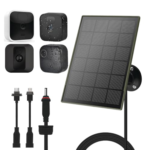 3W/5V Solarpanel mit Biuld-In 6000 mAh Batterien,kompatibel mit Blink-Kamera,für Blink Outdoor 4(4. Generation)/Outdoo/Indoor (3. Generation) XT3 und XT/XT2 Kamera,IP65,mit 3m langem Kabel