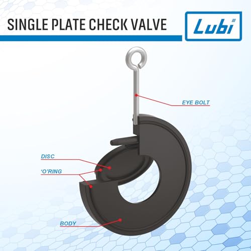 Image of LUBI 4 inch Single Plate Check Valve Wafer Type - Ductile Iron | Non Return Valve (NRV)| Compact Design, Corrosion Resistant, Leak-Proof, Easy Installation