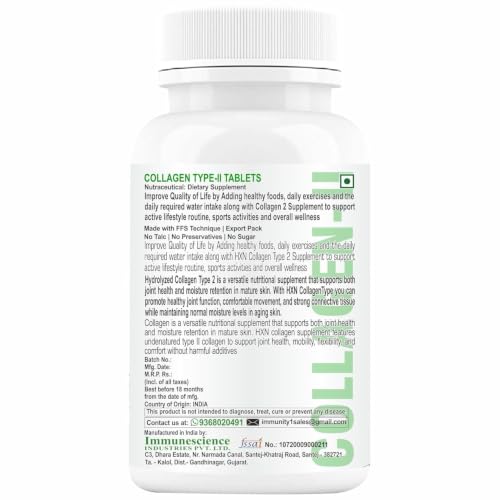 Image of HXN Joint Support Supplement with Glucosamine | Hydrolyzed Collagen Type 2, Hyaluronic Acid, Boswellia & Chondroitin | Knee Cartilage Flexibility, Mobility & Bone Health | 120 Veg Tablets for Men & Women