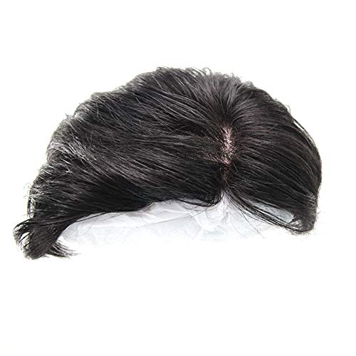 Men's Short Straight Toupees Hair Pieces Replacement Human Hair Mono Net 6u00d76.7