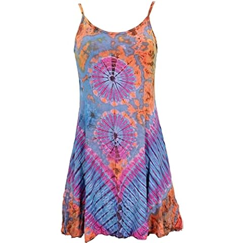 GURU-SHOP, Mini Vestido Batik, Azul Claro, Talla 38 Cover