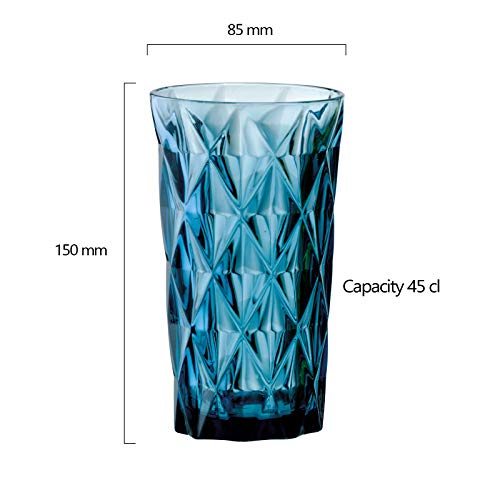 Artland High Gate 15 oz Assorted Colors Highball in a Gift Box (Set of 4), Small, Glass