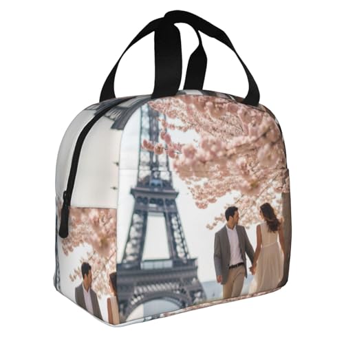 Langhbozdp Boîte à déjeuner isotherme réutilisable avec motif Tour Eiffel Paris pour adulte pour homme et femme pour le travail, le pique-nique – vue 2