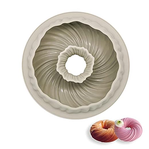 MARUKO 22cm Moule Silicone Tourbillon, Moule Tourbillon Moule Gateau Silicone Patisserie Original Moule à Gateau Silicone Moule en Silicone Patisserie Professionnel Moulessilicone Gateaux Fantaisie