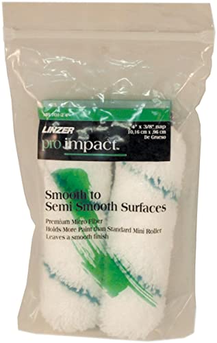 Linzer Pro Edge Microfiber 4 In. W X 3/8 In. Mini Paint Roller Cover 2 Pk #TOP18