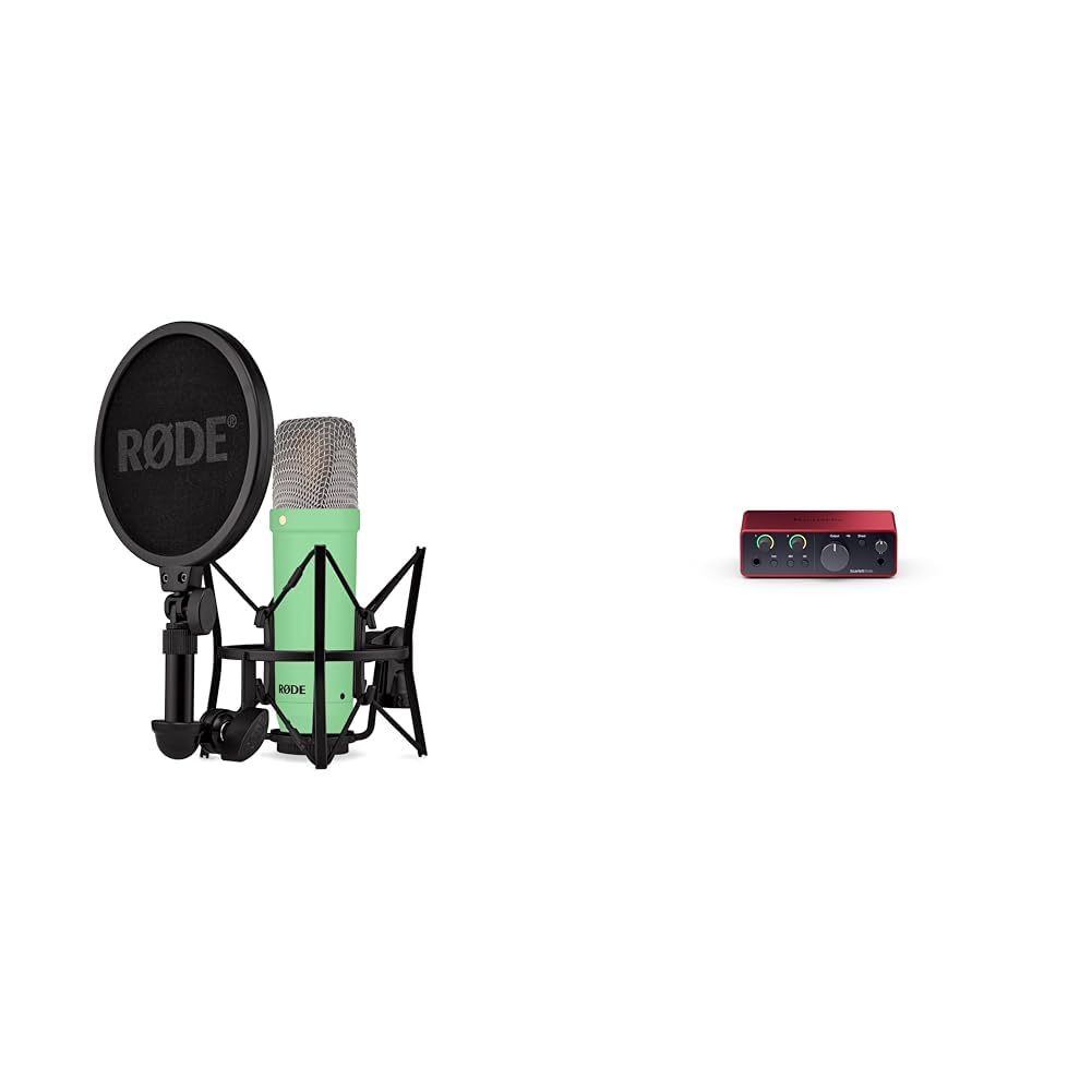 RØDE NT1 Signature Series Large-Diaphragm Condenser Microphone Bundle with Focusrite Scarlett Solo 4th Gen USB Audio Interface