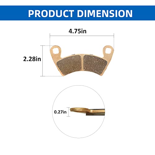 Brake Pads Sintered For Polaris Rzr Xp 1000 2014 2015 2016 2017 2018 2019 2020 2021 2022, 4 Pairs Front & Rear Replacement Heavy-Duty Brake Pads #TOP3