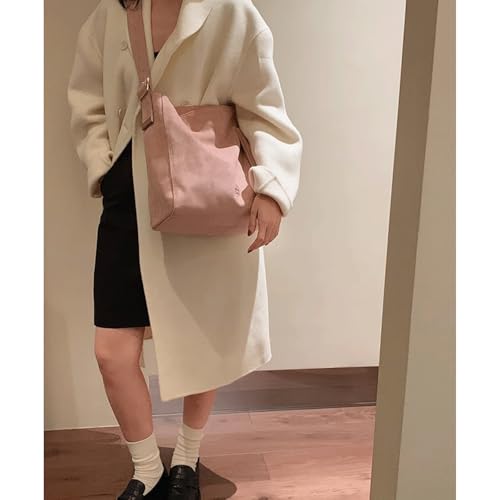 Suede Crossbody Bags for Women Large Capacity Tote Bag with Small Purse Magnetic Closure Shoulder Handbag3
