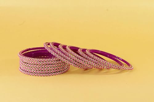 Image of NMII Glass Golden Beads & Pearls Moti Work Designer Bangles Set For Women & Girls | Kanch ki Chudi Set | Girl's Bangles Bracelet | Glass Bangles | Daily, Wedding, Party, Fashion Jewellery- Set of 12