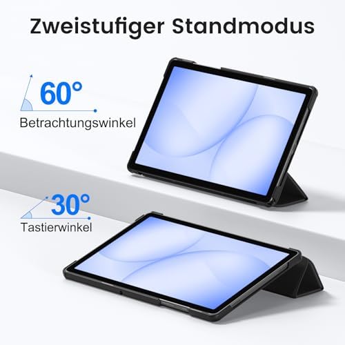 Vobafe etui na Samsung Galaxy Tab A11+ A9+ 11 cali (2025/2023), cienka lekka twarda ochronna okładka z podstawą dla Galaxy Tab A11 Plus A9 Plus, automatyczna funkcja snu/budzenia, Czarny
