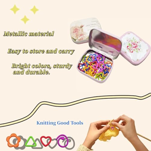 Image of Wonafa 50 Pcs Star Metal Stitch Markers, Knitting Stitch Markers Colorful Crochet Stitch Markers with Storage Box for Crocheting Clothing Tag DIY Craft Project(Pentagram-50Pcs)